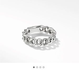 David Yurman Size 6 Sterling Silver Belmont Curb Link Band Ring